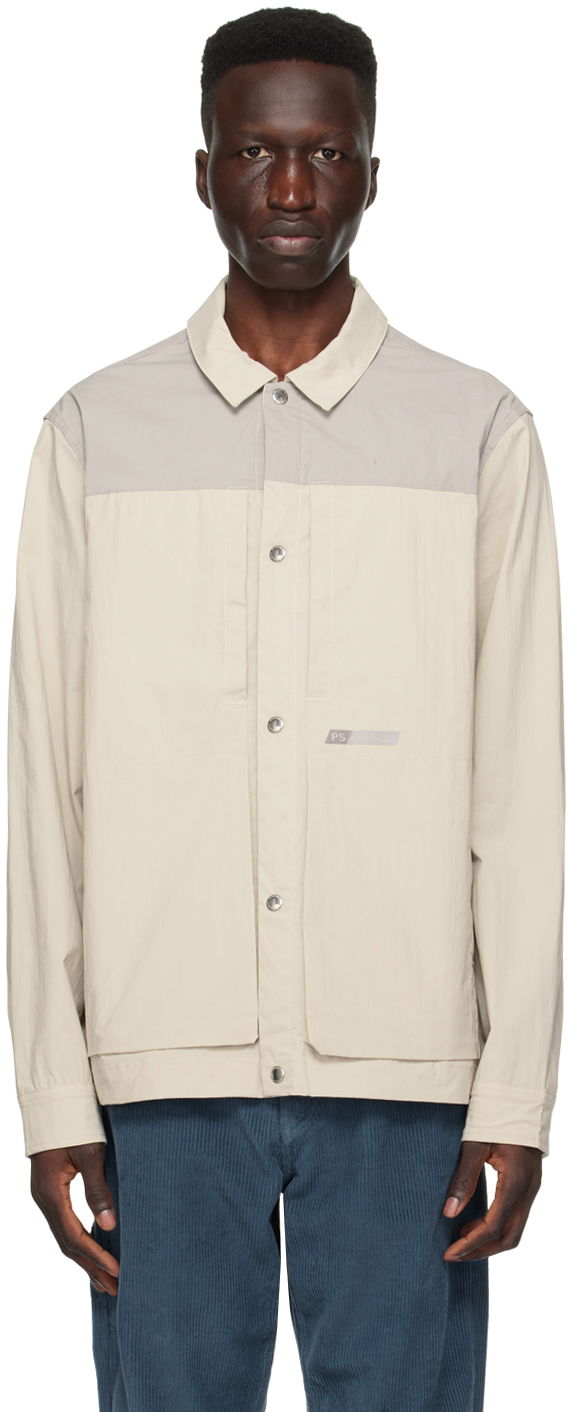 Tuulitakki Paul Smith PS Paul Smith Contrast Shirt Beige | M2R-692Y-M21957-71