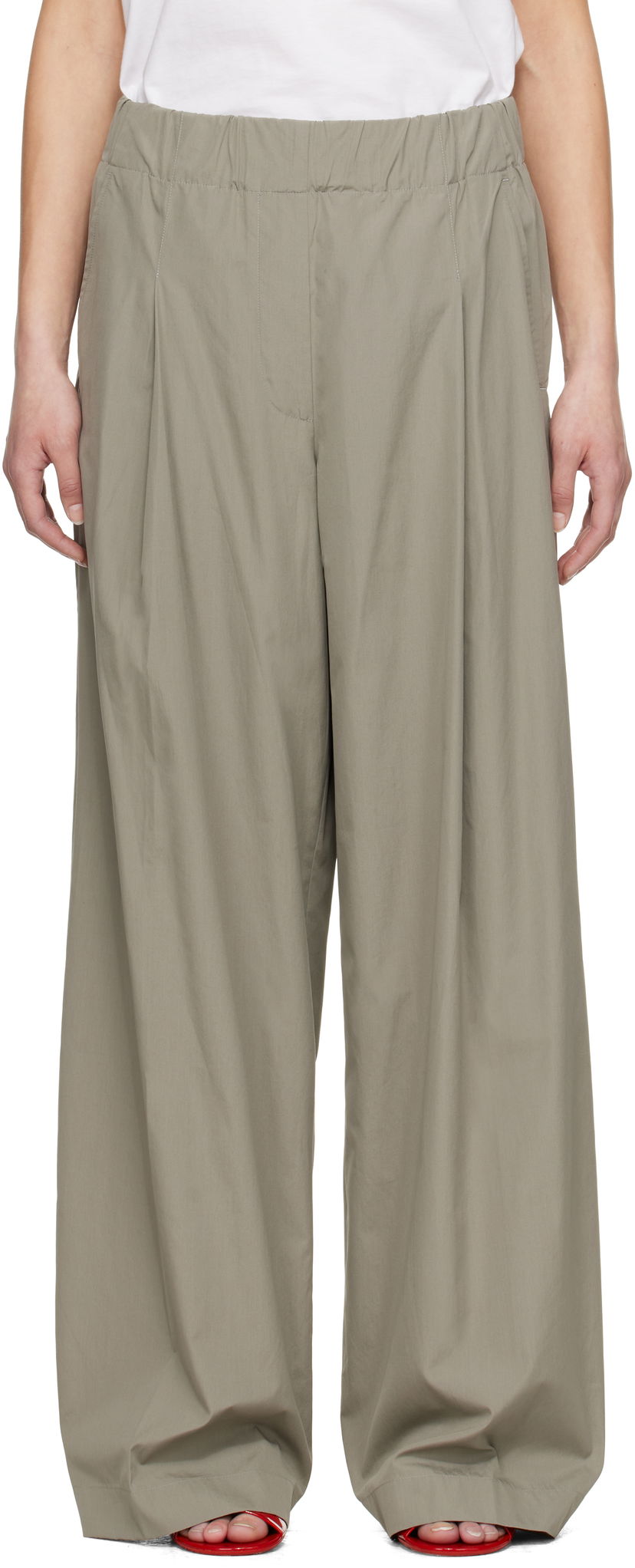 Housut Dries Van Noten Dries Van Noten Wide Pleated Trousers Harmaa | 251-010909-1374