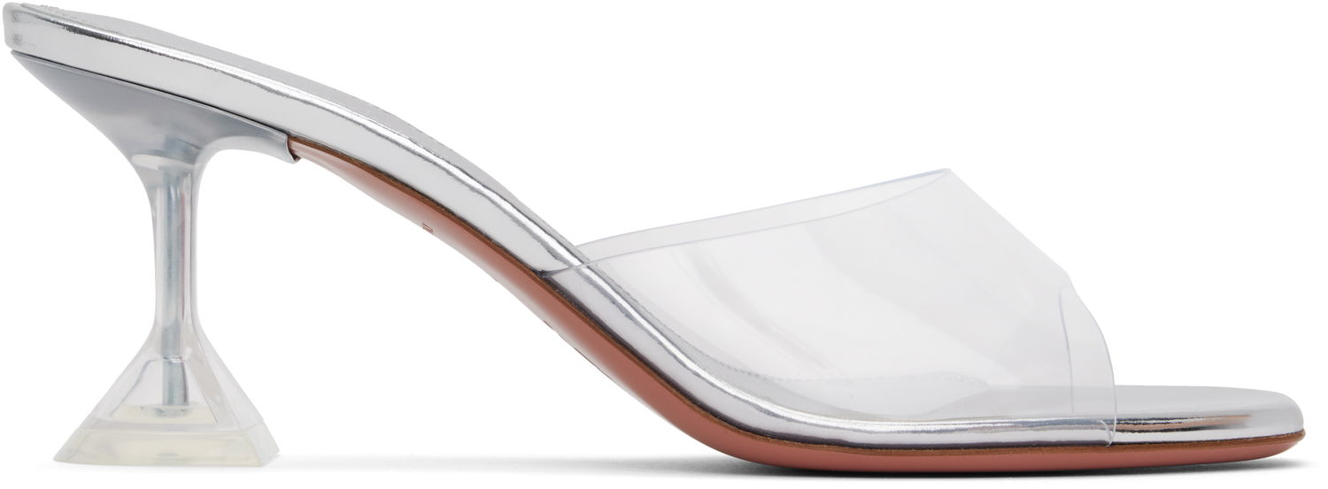 Kengänhoito Amina Muaddi Amina Muaddi Lupita Glass Slipper 70 Heeled Sandals Metallinen | LUPITA GLASS SLIPPER 70 PVC, 0