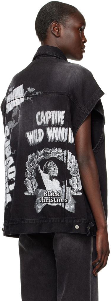 Liivi We11done We11done Horror Movie Sleeveless Denim Jacket Musta | WD-DV3-22-384-U-BK, 2