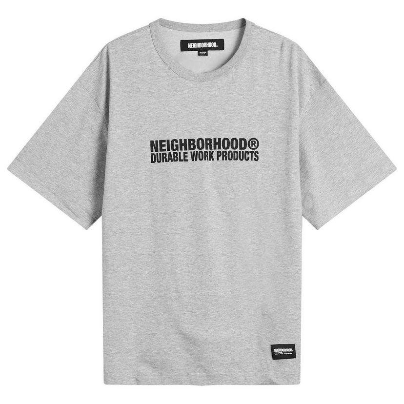 T-paita Neighborhood Neighborhood Sheltech Logo T-Shirt, Size Large Harmaa | 251BWNH-CSM02-GRY