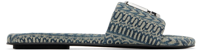 Shortsit Marc Jacobs Marc Jacobs 'The J Marc Washed Monogram Denim' Slides Sininen | 2P3FSA006F04
