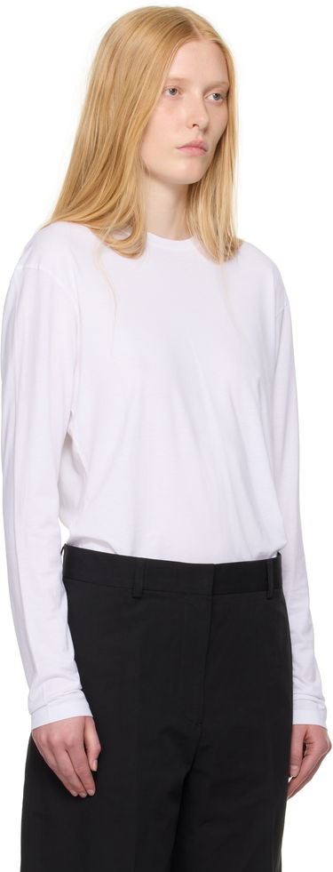 T-paita TOTEME TOTEME Classic Long Sleeve T-Shirt Valkoinen | 253-WRT0588-FB0419, 1