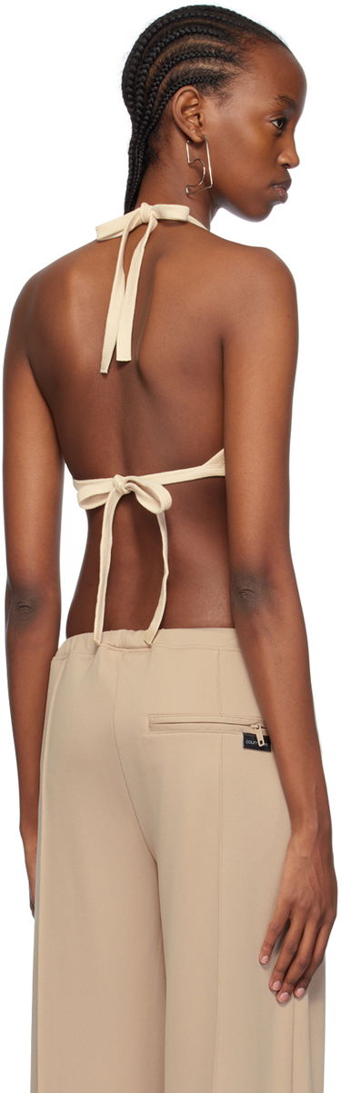 Verryttelyhousut Courrèges Contrast Trim Halter Bra Beige | 124JBR034JS0070, 2