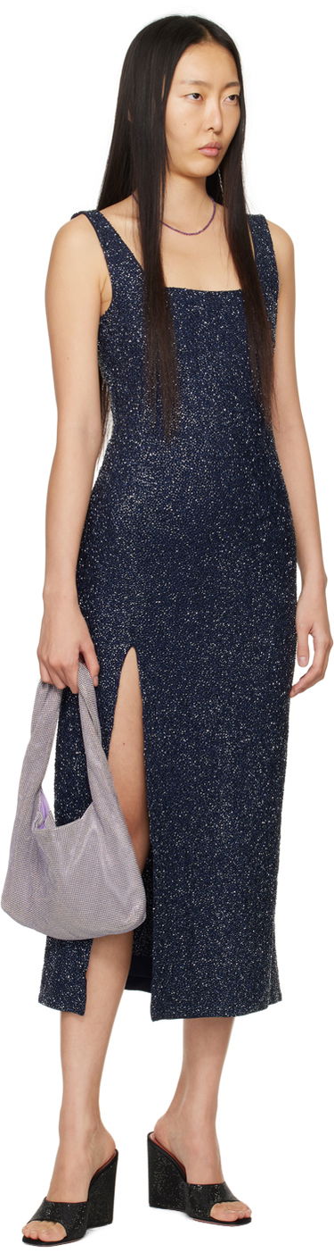 Asusteet Amina Muaddi Amina Muaddi Lupita Crystal Wedge Heeled Sandals Musta | LUPITA CRYSTAL WEDGE WEDGE SATIN, 4