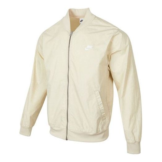 Bomber-takki Nike Solid Color Zipper Jacket Beige | DQ4590-206