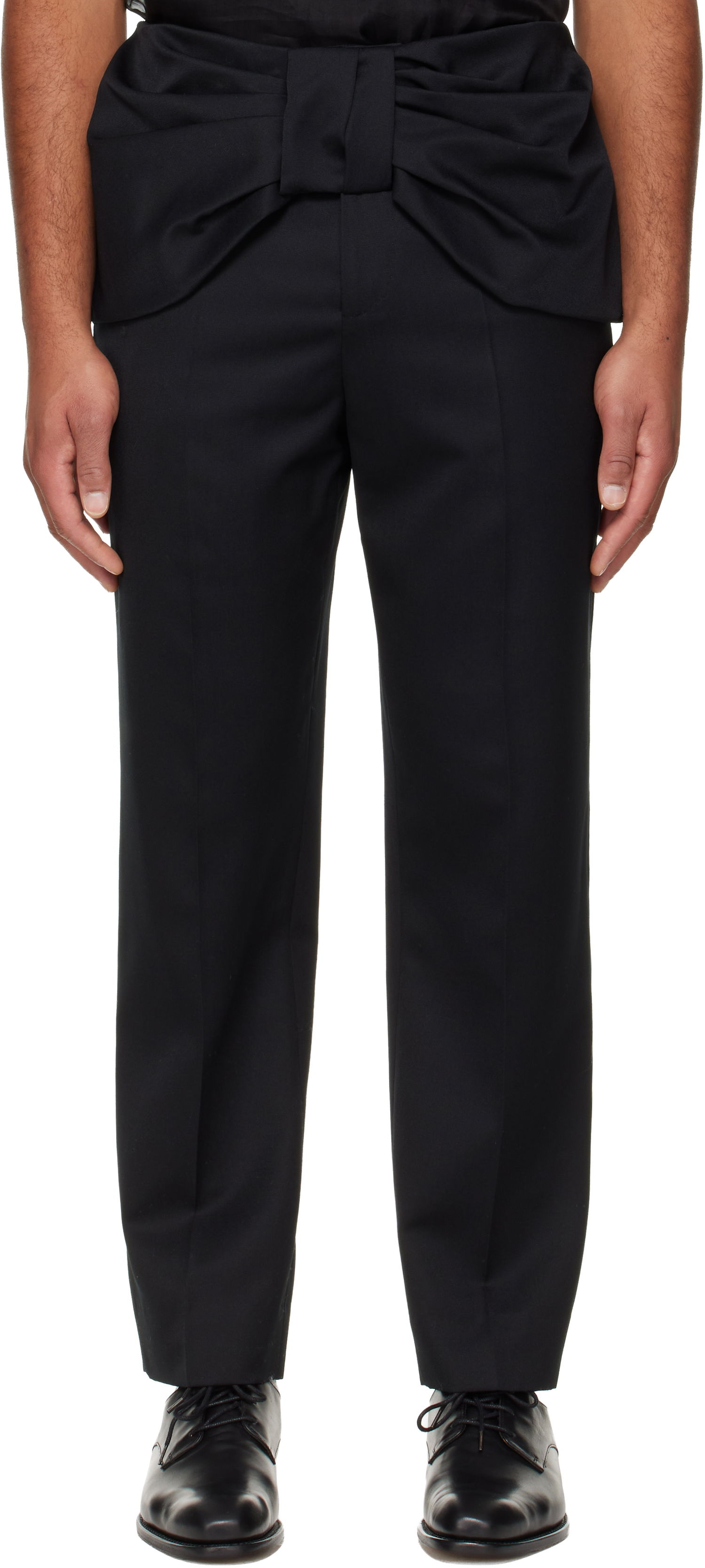 Housut Simone Rocha Simone Rocha Bow Waist Straight Leg Trousers Musta | 4170 1217, 0