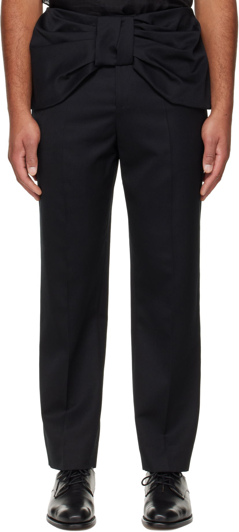 Housut Simone Rocha Simone Rocha Bow Waist Straight Leg Trousers Musta | 4170 1217