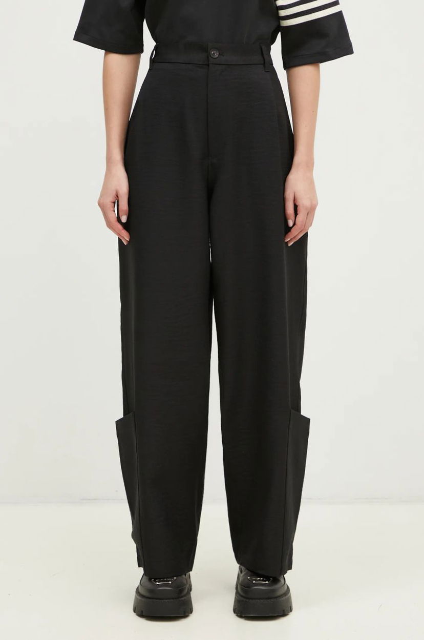 Housut Y-3 Y-3 Sport Uniform Wide Leg High Waist Pants Musta | JD1759