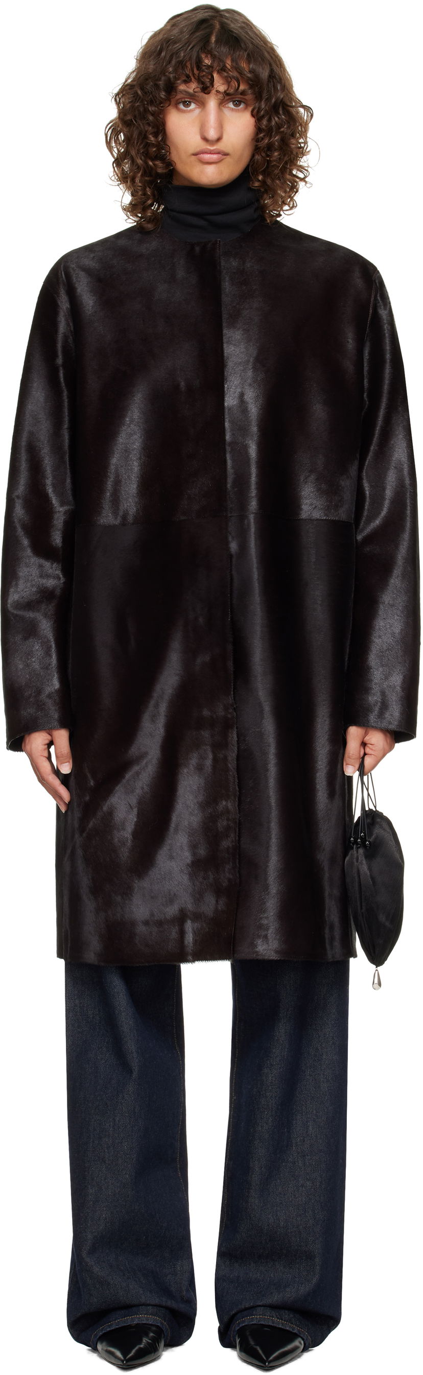 Takit Loulou de Saison Loulou de Saison Miller Pony Effect Leather Coat Musta | MILLER