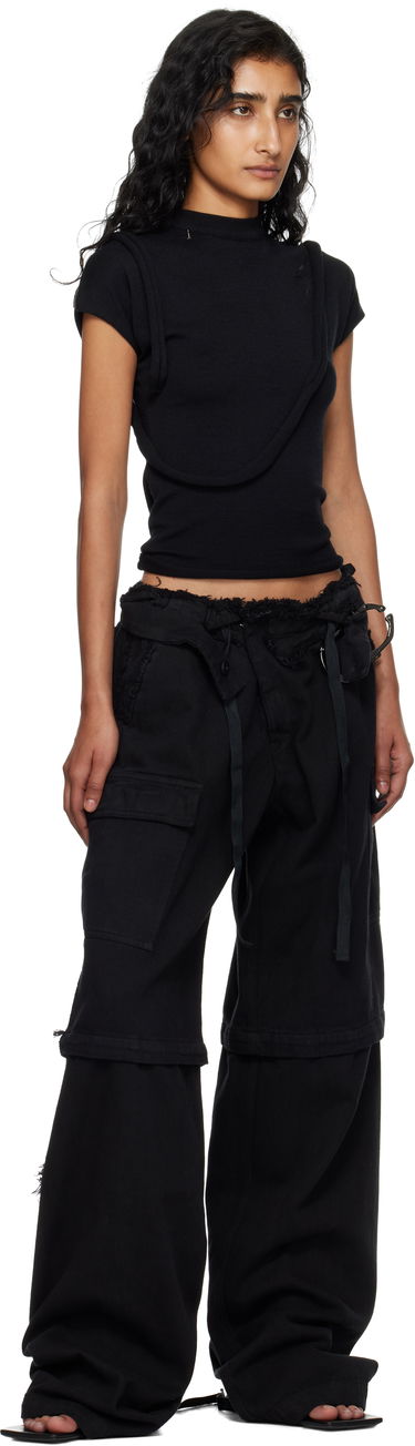 Cargo housut Ottolinger Ottolinger Baggy Cargo Pants Musta | 109-200306-02, 3