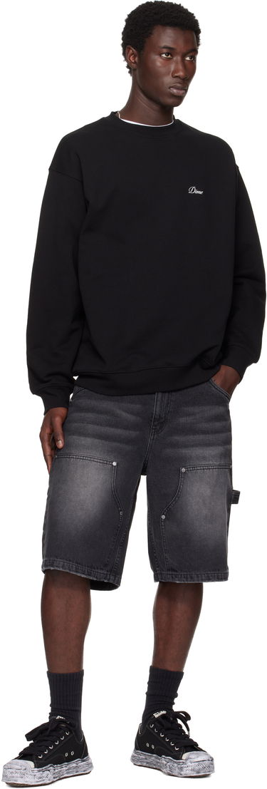 Huppari Dime Dime Cursive Small Logo Crewneck Sweatshirt Musta | DIMESU2538BLK, 3