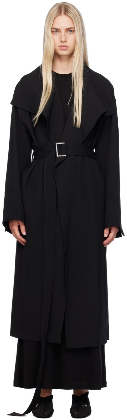 Takit TOTEME TOTEME Signature Shawl Collar Long Coat Musta | 243-WRO3318-FB0187