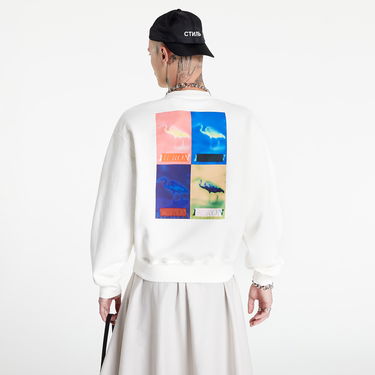 Huppari HERON PRESTON Multi Heron Censored Crewneck Valkoinen | HMBA020F22JER0070184, 1