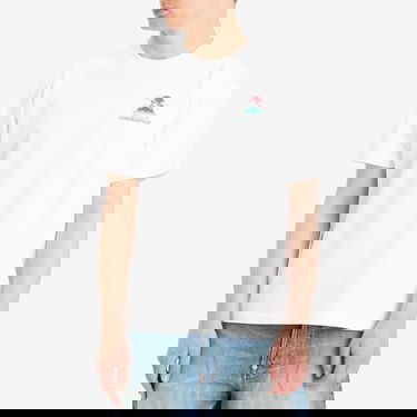 T-paita Casablanca Montagne Ondulée Screen Printed T-Shirt, Size Large Valkoinen | MPF25-JTS-001-04, 2