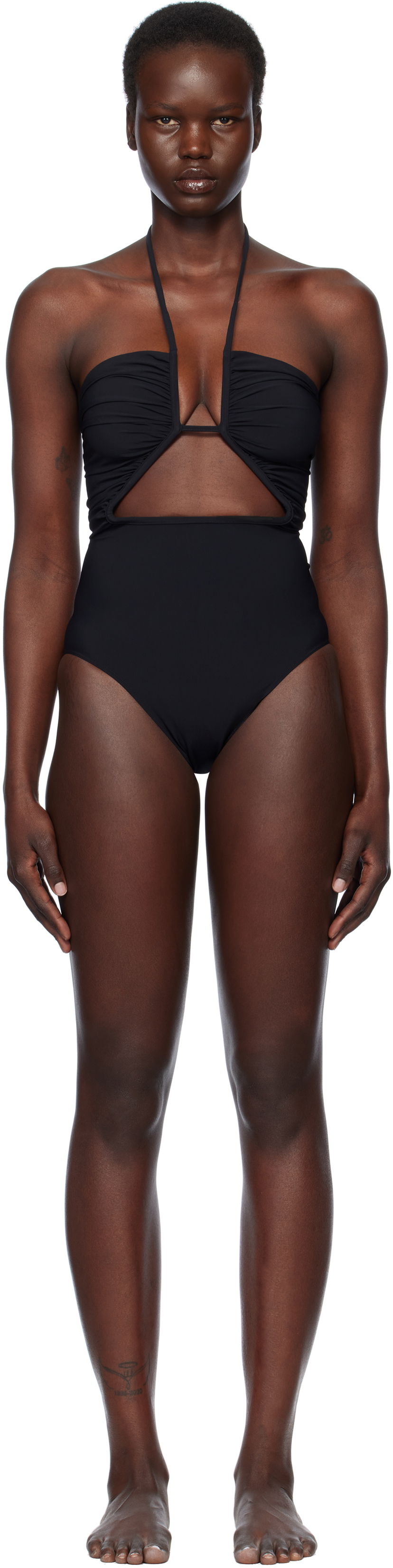 Uimapuvut Rick Owens Rick Owens Hollywood Prong Bather One-Piece Swimsuit Musta | RP01E7087 NS