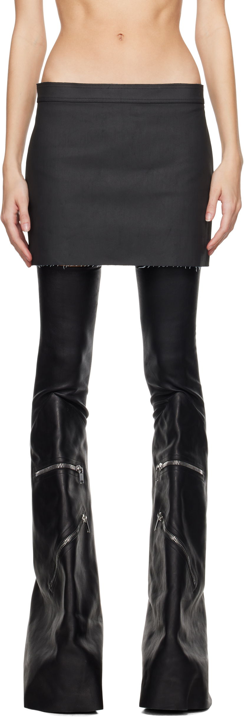 Hame Rick Owens Denim Miniskirt Musta | RO02D3337 SMT