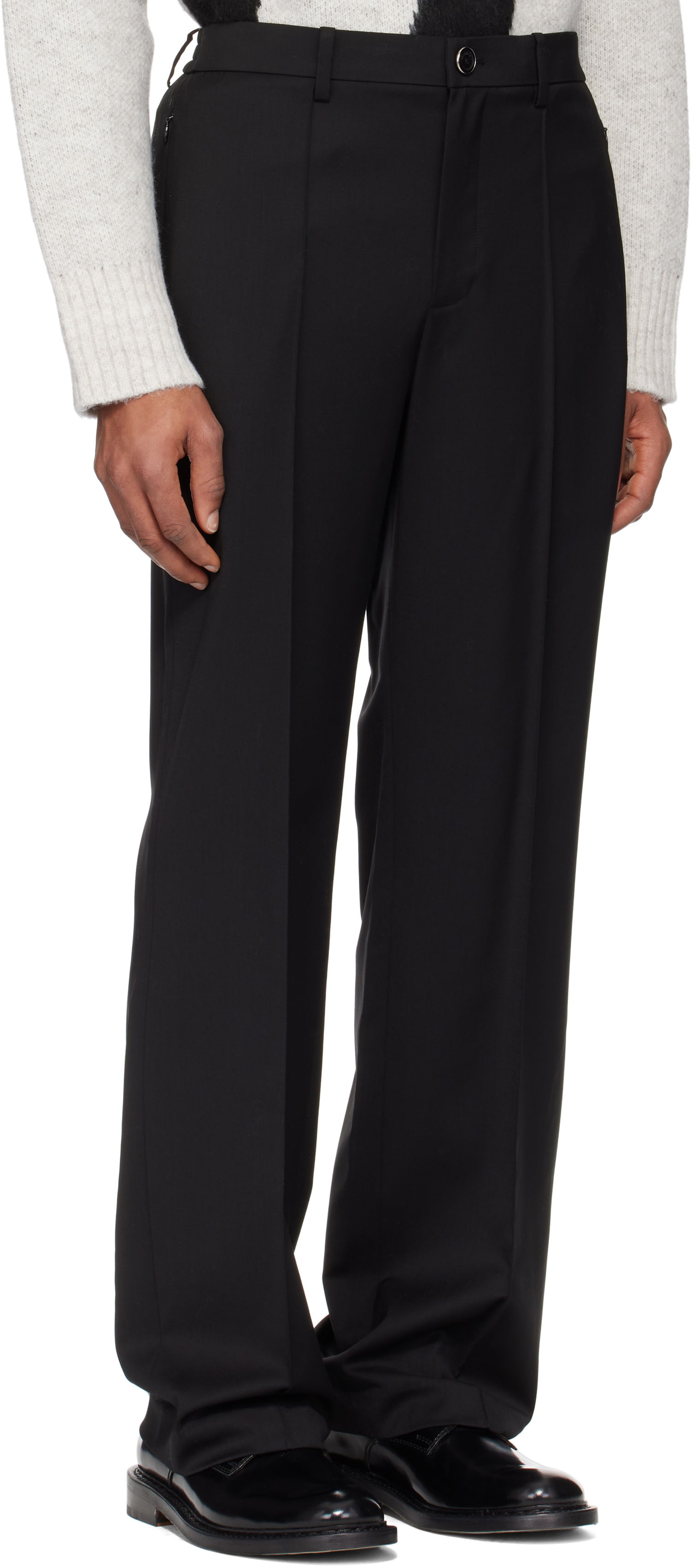 Housut Helmut Lang Helmut Lang Relaxed Wool Trousers Musta | O09HM205, 1