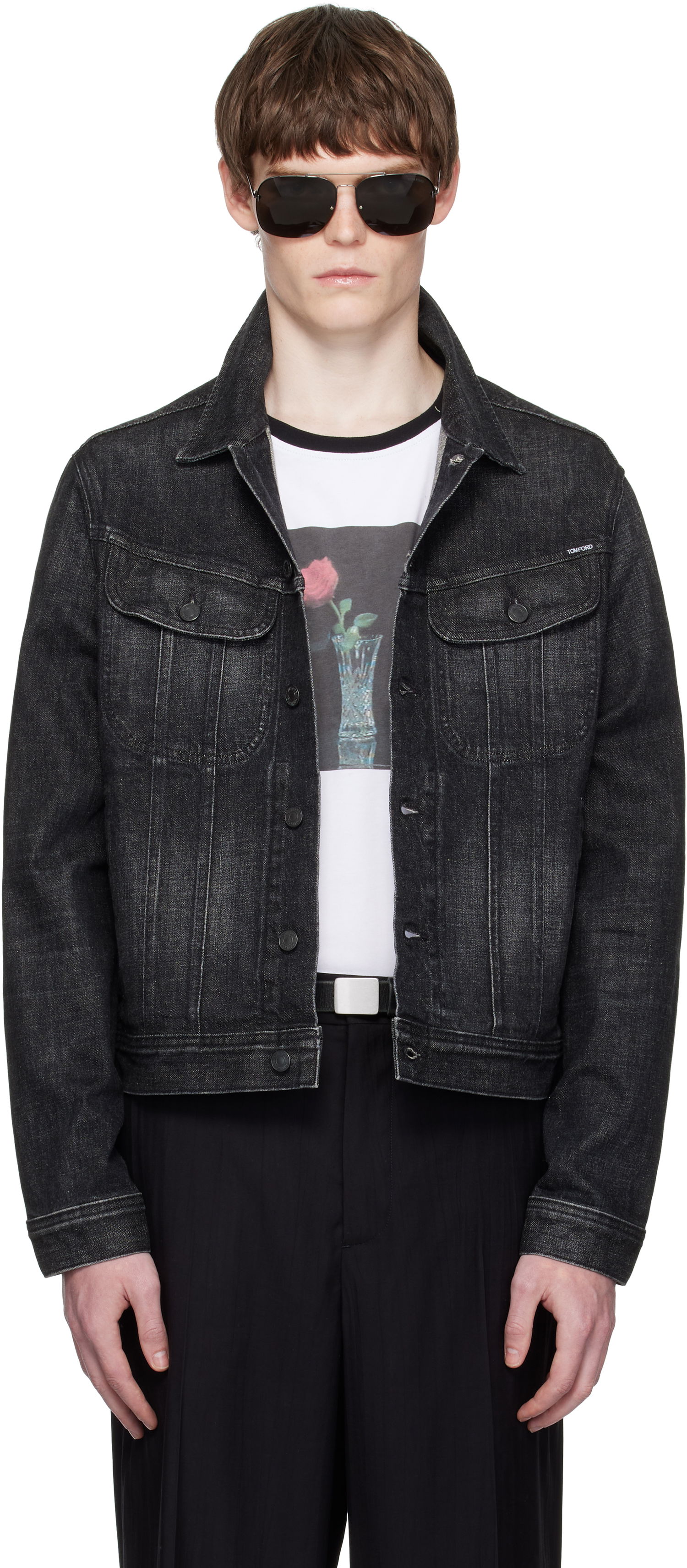 Takki Tom Ford TOM FORD Icon Selvedge Denim Jacket Musta | DJI001-DMC076, 0