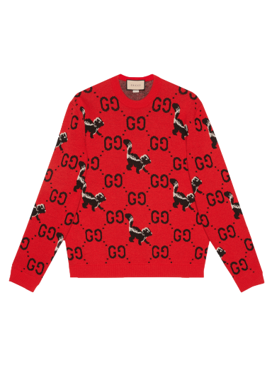 Villapaita Gucci GG And Skunk Wool Knit Sweater Punainen | 711576 XKCL2 6229