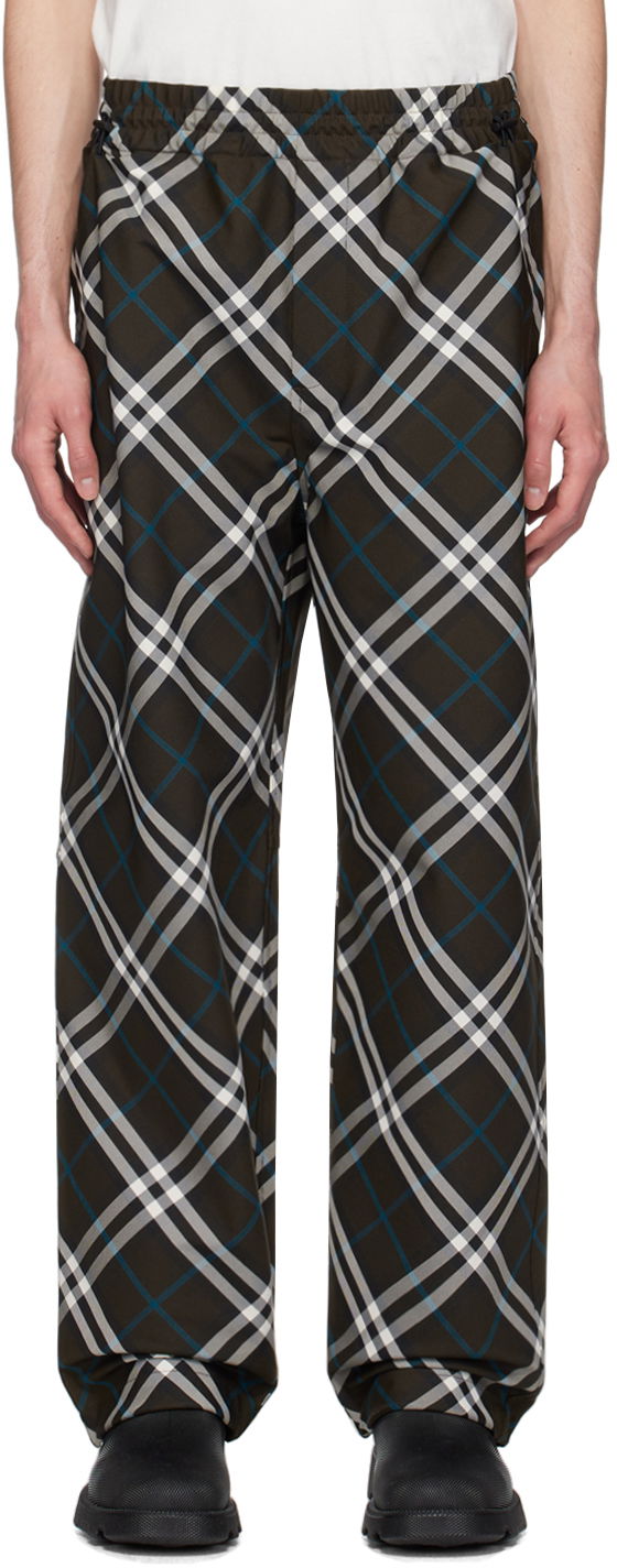 Verryttelyhousut Burberry Khaki Check Track Pants Musta | 8095480