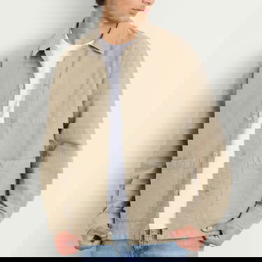 Paita NORSE PROJECTS Julian Cotton Linen Overshirt, Size Large Beige | N40-0823-2053, 5