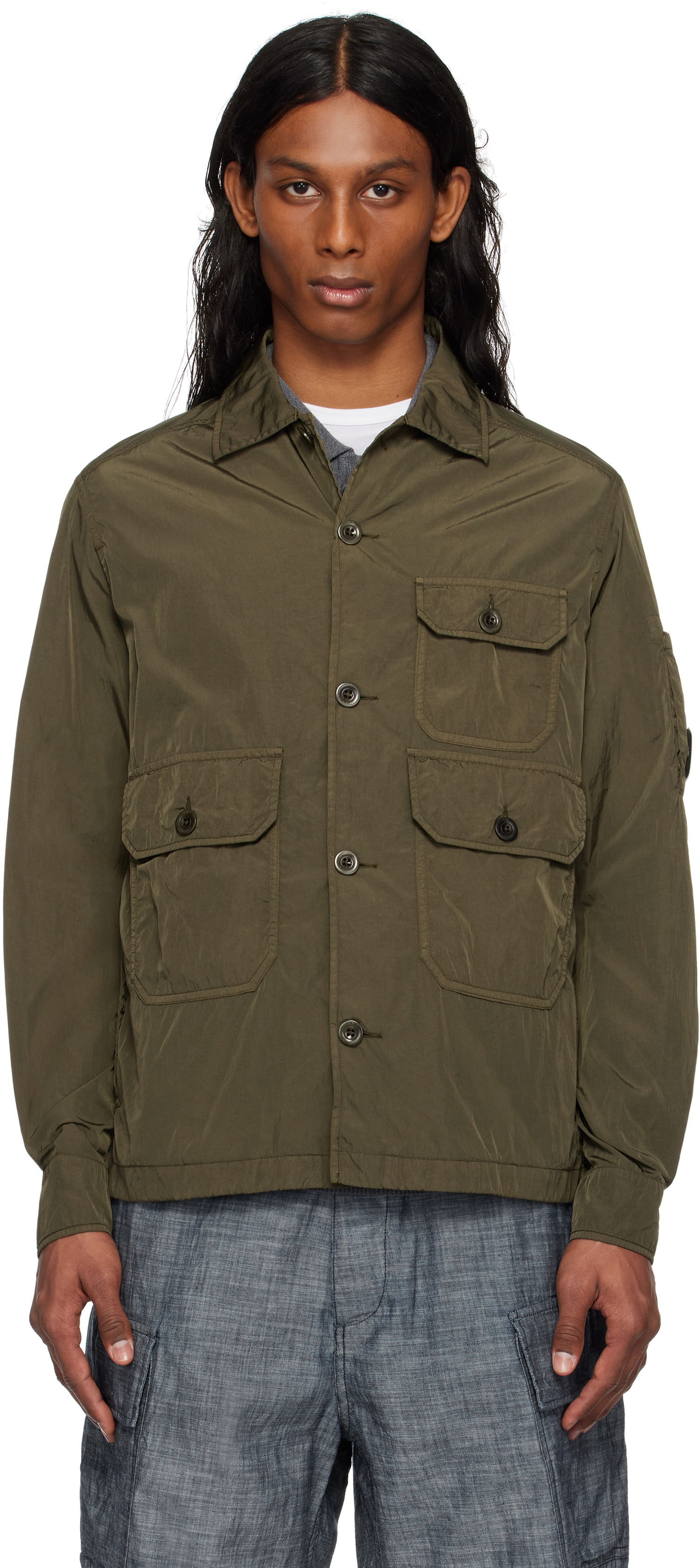Tuulitakki C.P. Company C.P. Company Chrome-R Overshirt Vihreä | 18CMOS013A-005904G, 0