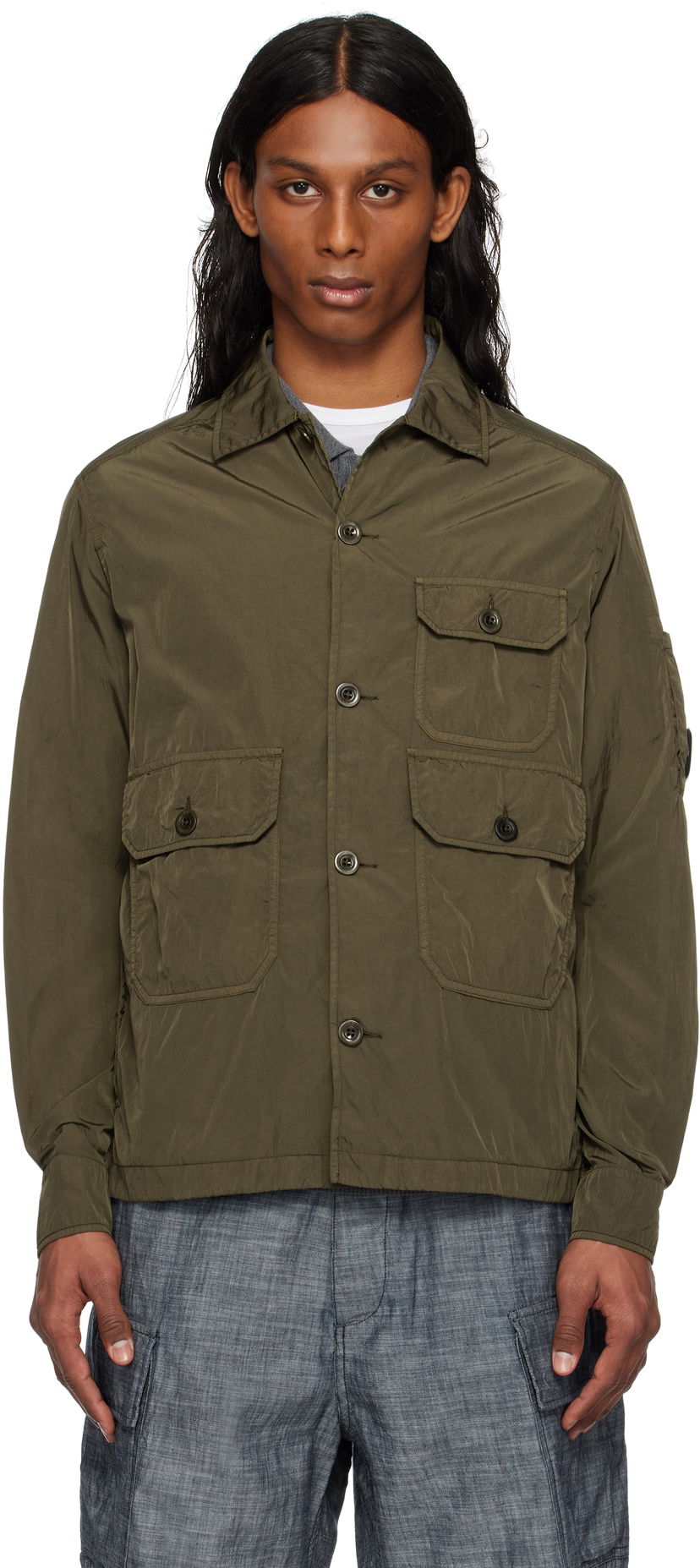 Tuulitakki C.P. Company C.P. Company Chrome-R Overshirt Vihreä | 18CMOS013A-005904G