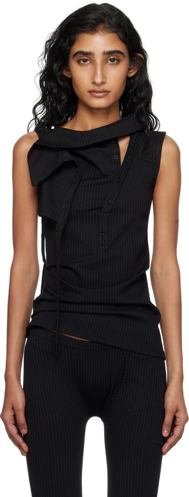 Tankkitoppi Ottolinger Ottolinger Ada Pinstripe Sleeveless Top Musta | 102-106004-01, 0