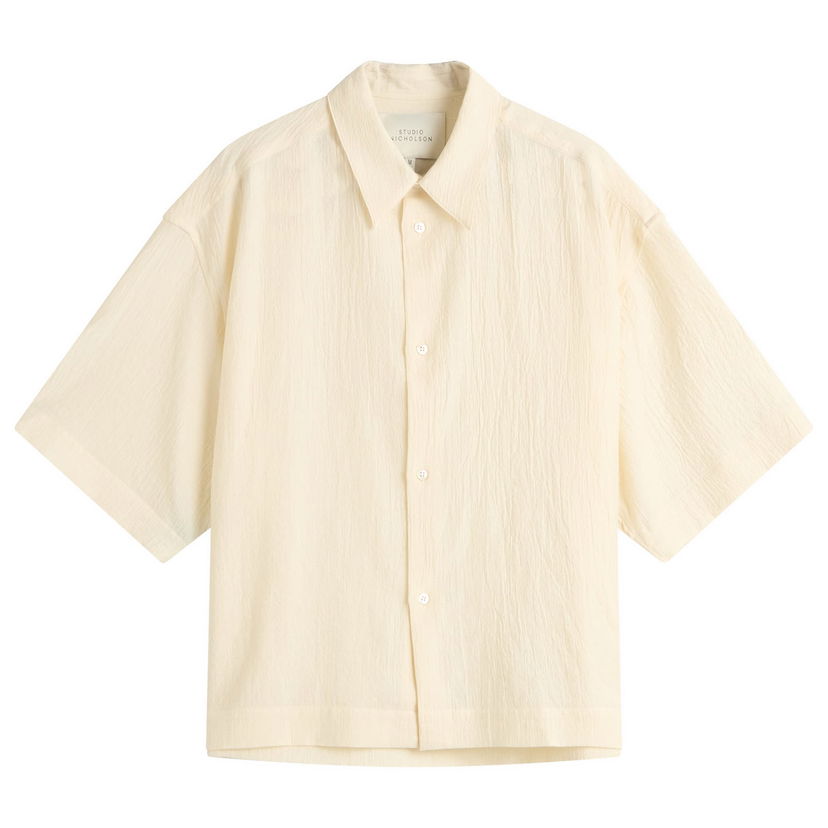Paita Studio Nicholson Boxy Short Sleeve Shirt, Size X-Large Beige | SANKOSNM-1267-MLK