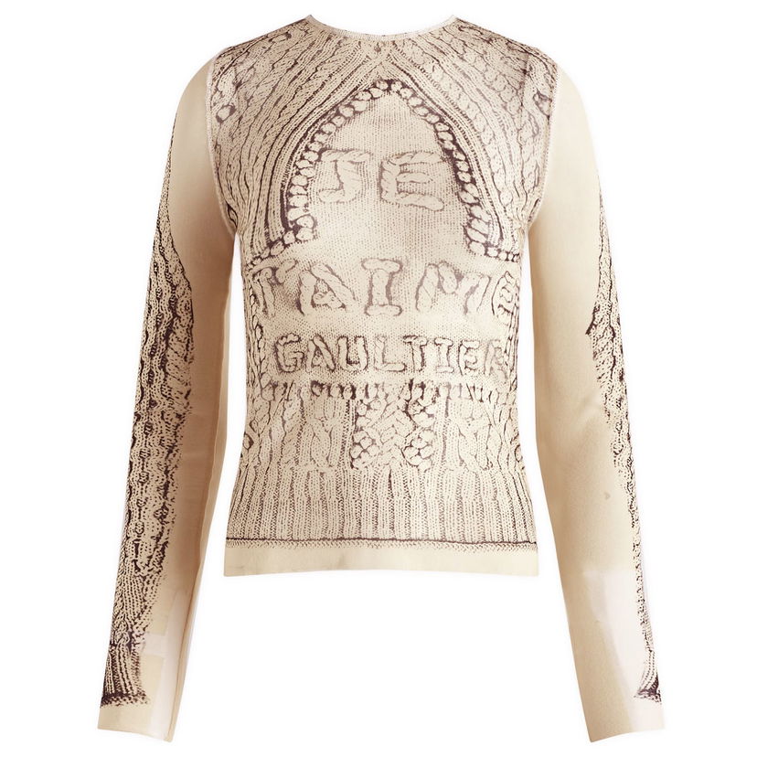 Villapaita Jean Paul Gaultier Jean Paul Gaultier Long Sleeve Mesh Top Beige | 24-31-F-TO201-T571-6900