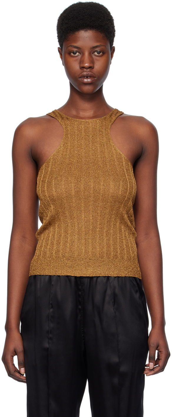 Tankkitoppi Tom Ford Racer Back Tank Top "Gold" Oranssi | TSK308-YAX659, 0