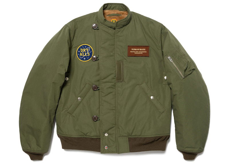 Bomber-takki Human Made Bear Flight Jacket Vihreä | HM25JK003