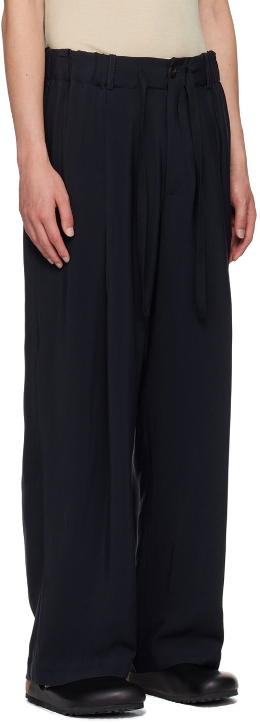 Housut Studio Nicholson Studio Nicholson Noam Pleated Trousers Tummansininen | NOAM SNM - 1186, 1