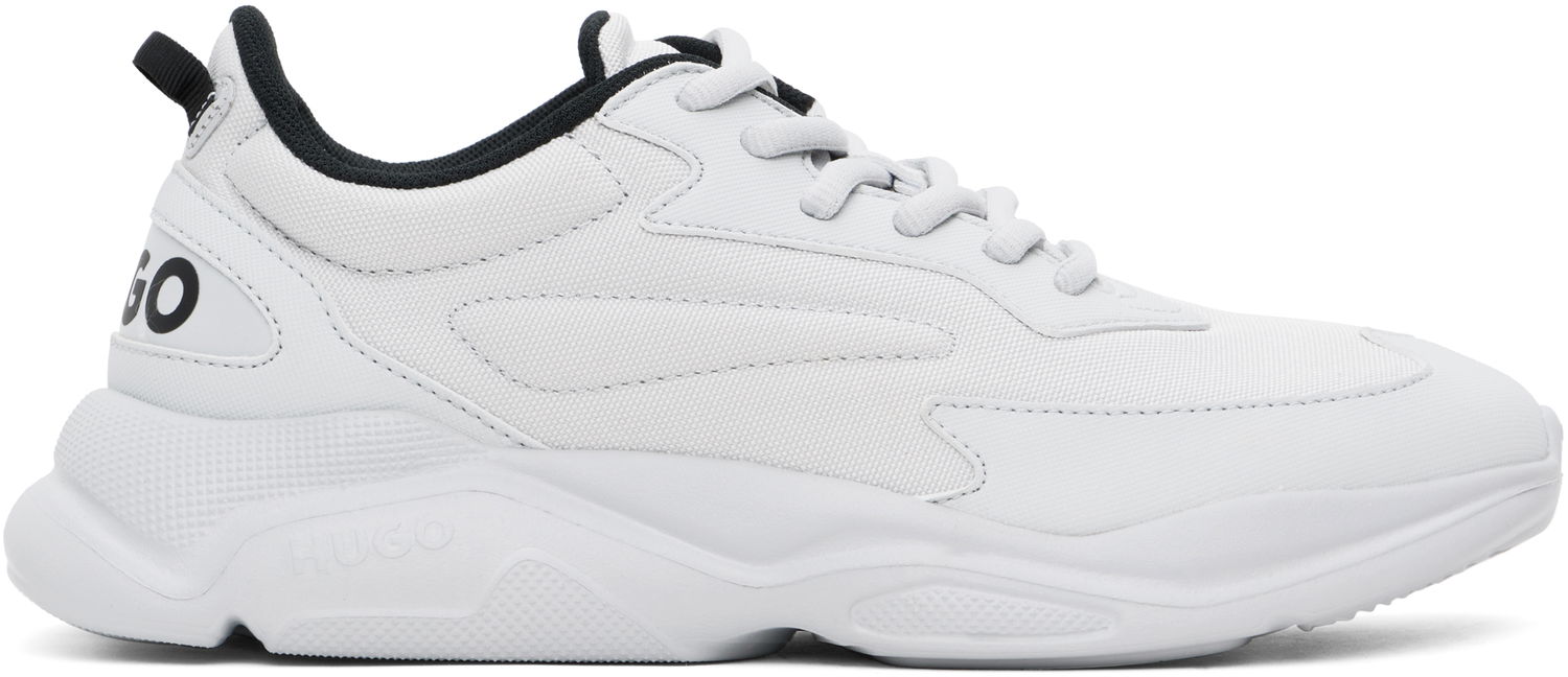 Vaatteet BOSS Hugo Gray Faux-Leather Sneakers Valkoinen | 50536960, 0