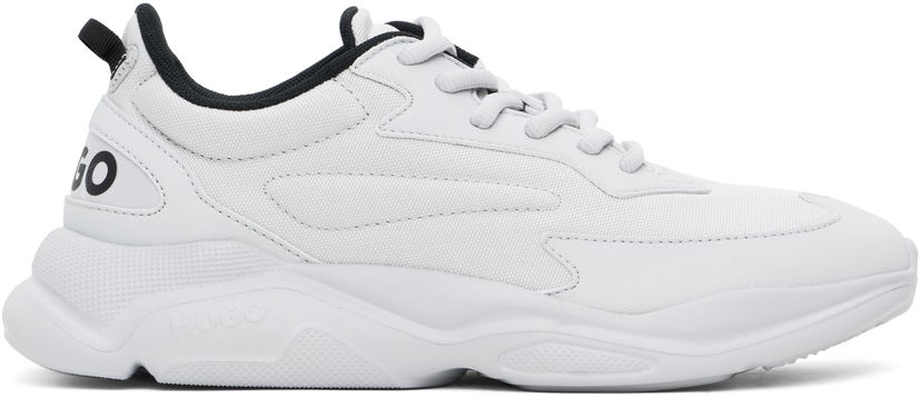 Vaatteet BOSS Hugo Gray Faux-Leather Sneakers Valkoinen | 50536960