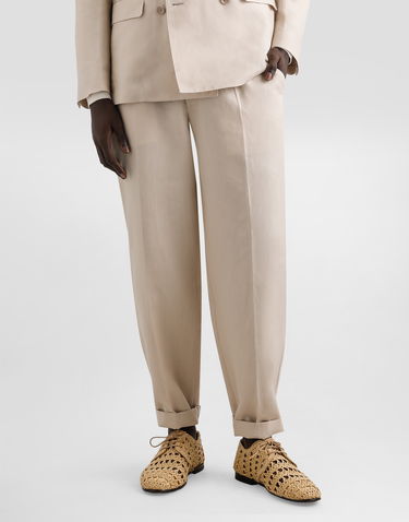 Housut Dolce & Gabbana Dolce & Gabbana Linen Pants with Turn-Ups Beige | GP11XTFU4MCM0722, 3