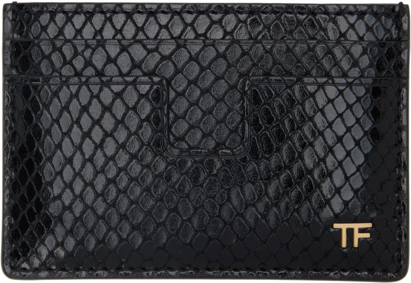 Lompakko Tom Ford TOM FORD Printed Python Card Holder Musta | YM232-LCL471G