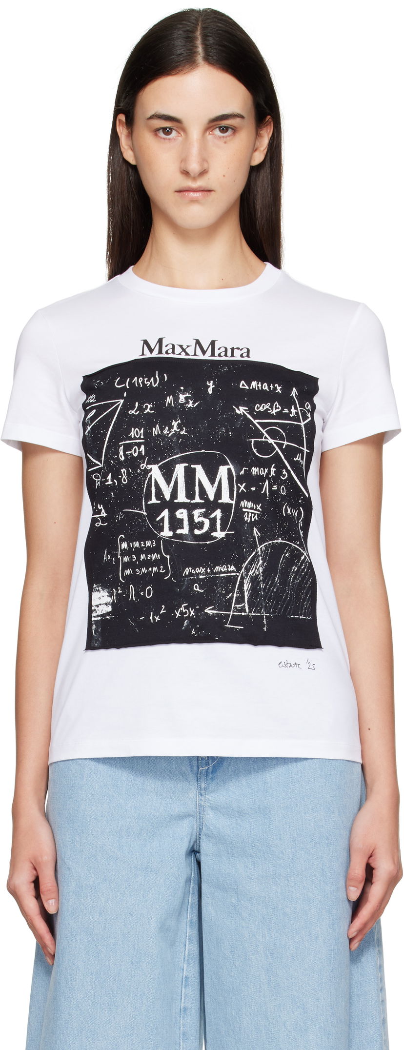 T-paita Max Mara Max Mara Colibri Graphic T-Shirt Valkoinen | 2511941062600