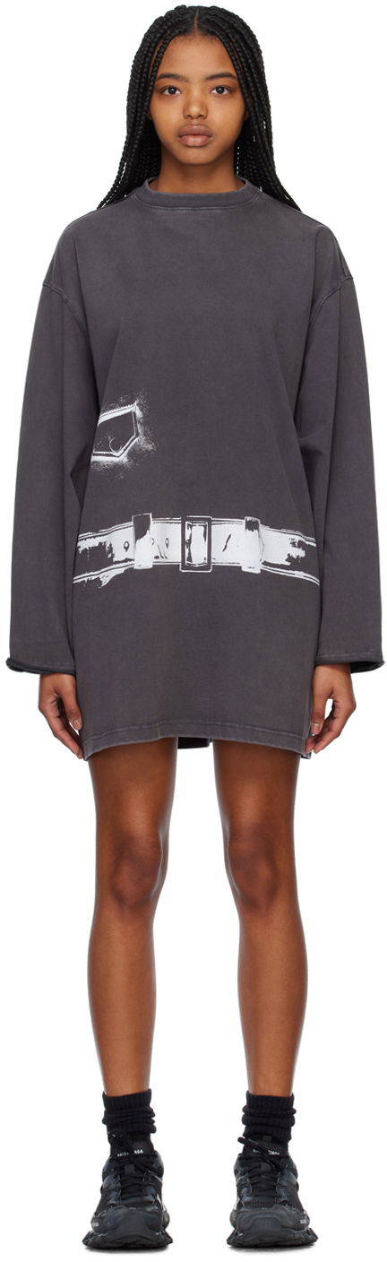 T-paita We11done We11done Trompe L'Oeil T-Shirt Minidress Harmaa | WD-TO1-23-894-W-CH
