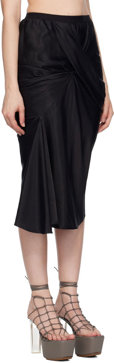 Hame Rick Owens Rick Owens Concordians Seb Draped Midi Skirt Musta | RP02E4346 HSCH, 1
