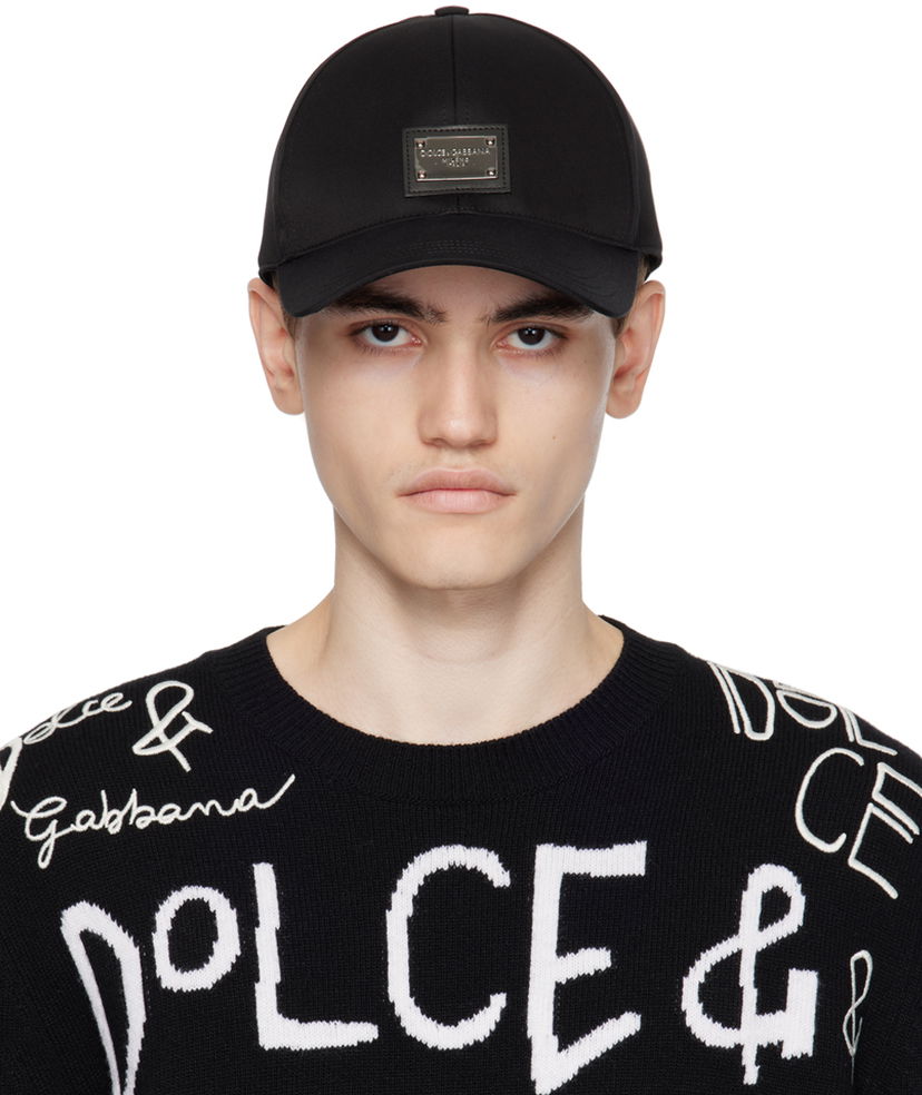 Korkki Dolce & Gabbana Black Plaque Cap Musta | GH590AGF421