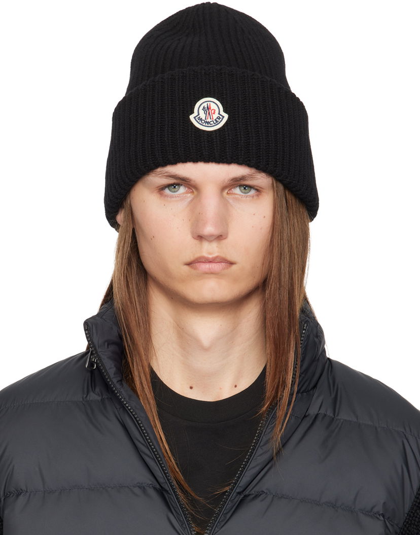 Pipo Moncler Black Wool & Cashmere Beanie Musta | J20913B00066M1127