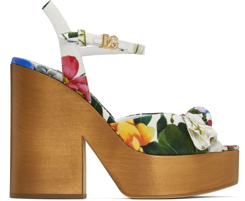 Asusteet Dolce & Gabbana Dolce&Gabbana Jacquard Platform Heeled Sandals Monivärinen | CZ0322 A6P73
