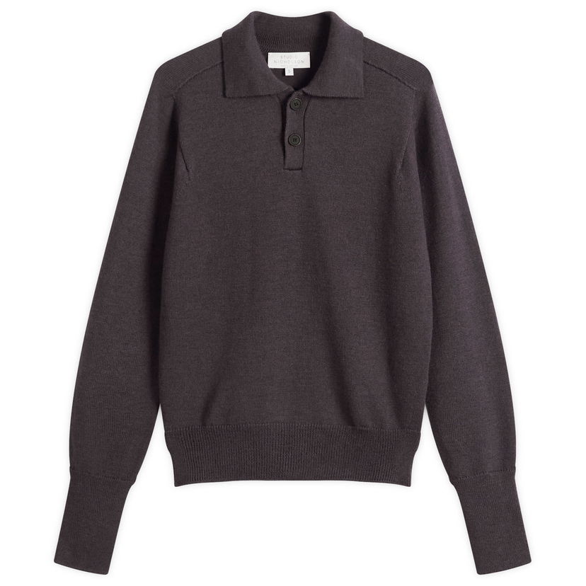 Poolopaita Studio Nicholson Studio Nicholson Sark Knitted Polo Shirt Harmaa | SARKSN-1503-WLN