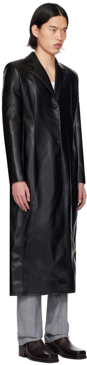 Takit Coperni Coperni Button Faux-Leather Longline Coat Musta | COPM20829MEN, 1