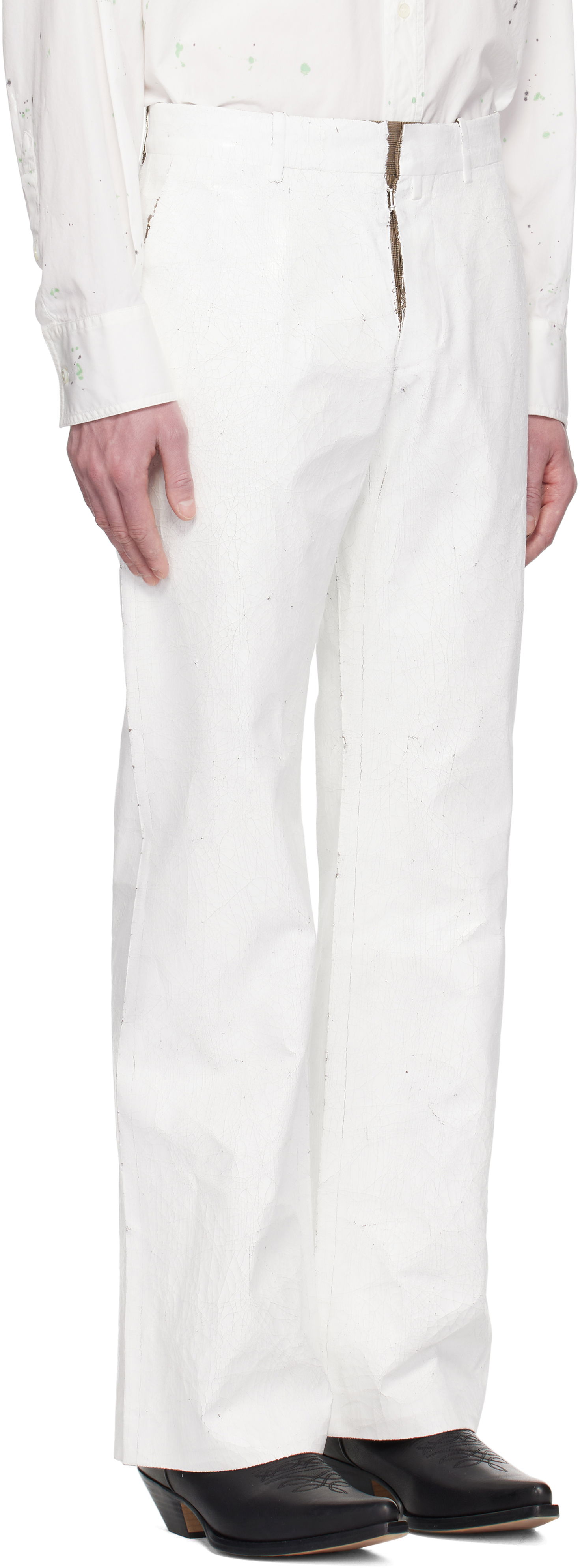 Housut Maison Margiela MM6 Maison Margiela Painted Trousers Valkoinen | SH2KA0026 M35437, 1