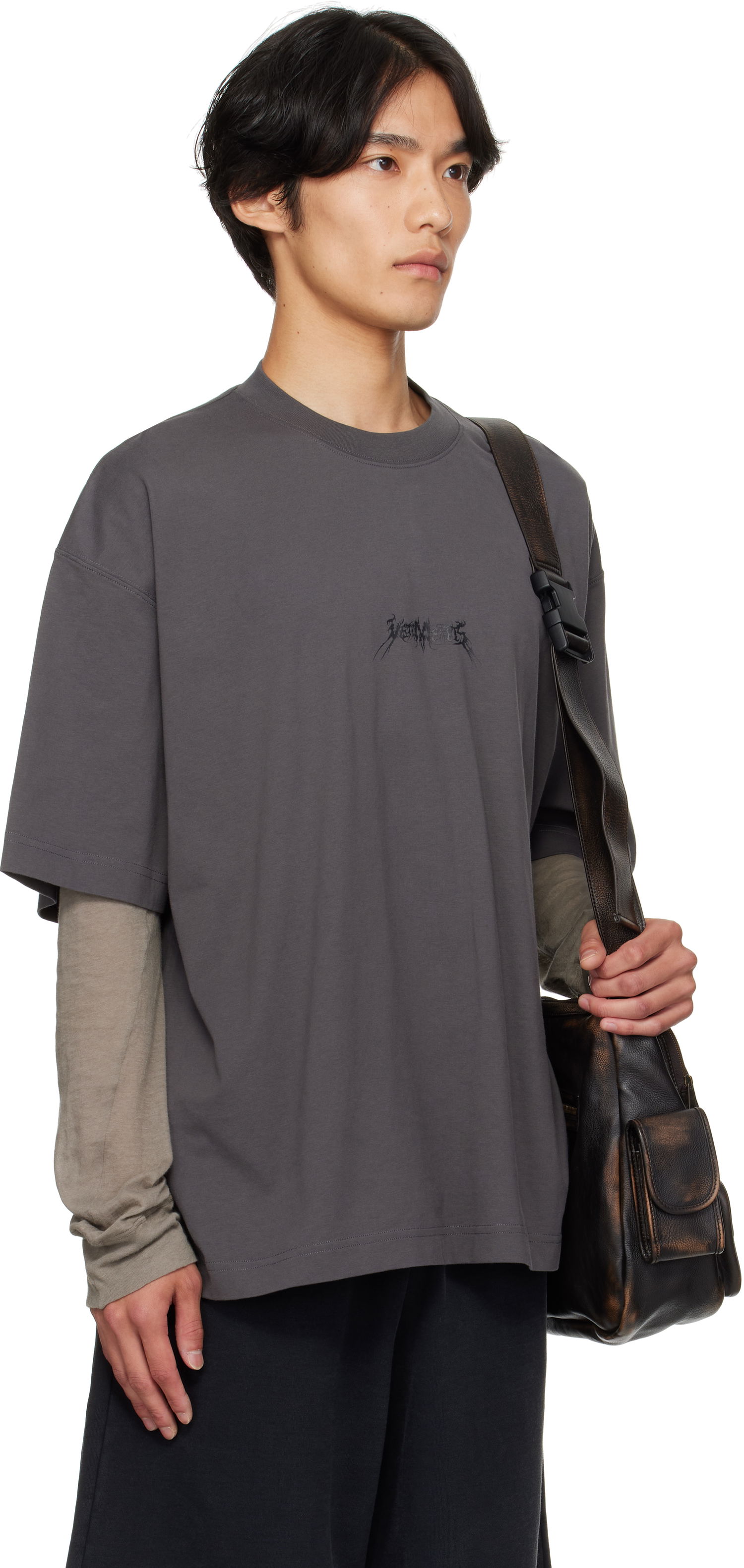 T-paita VETEMENTS VETEMENTS Metal Logo Regular Fit T-Shirt Harmaa | UH76TR600M, 1