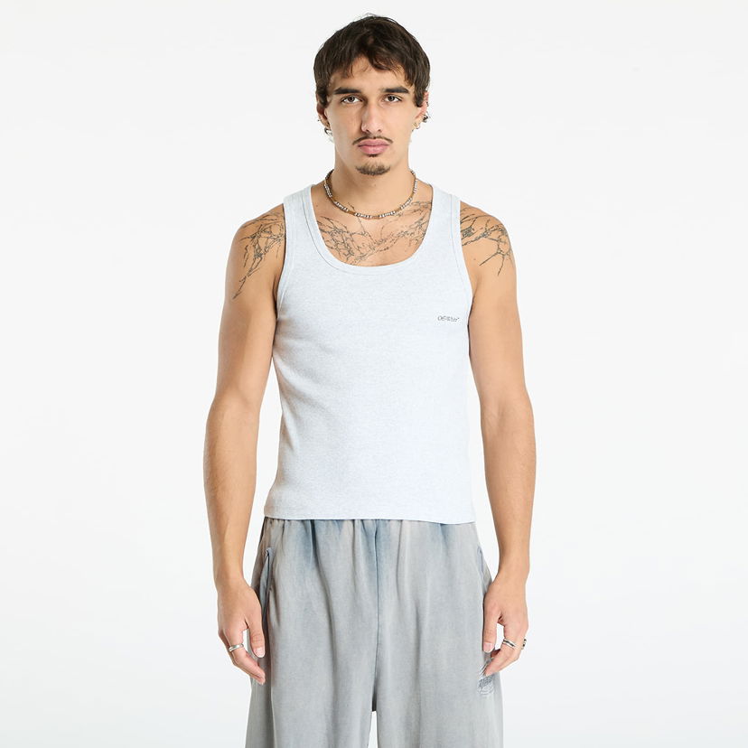 Tankkitoppi Off-White Off-White Bookish Rib Tank Top Harmaa | OMUY006C99JER0020810