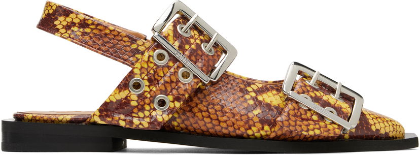 Mekko GANNI GANNI Feminine Buckle Flats Keltainen | S2940